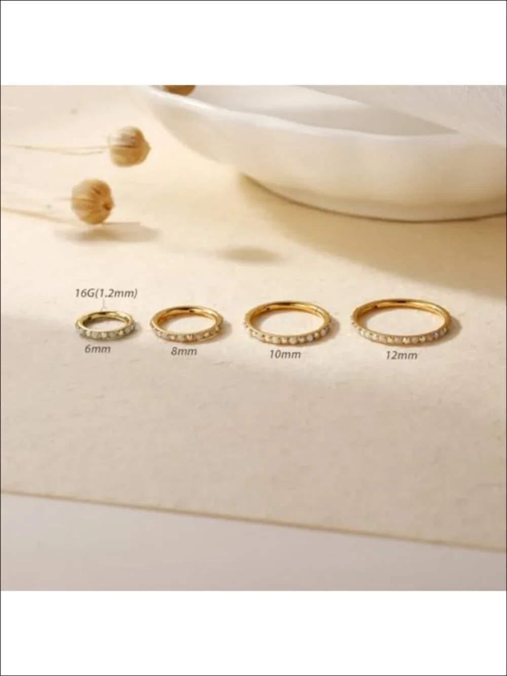 316L Surgical Steel Nose Ring Hoop 16G Daith Helix Cartilage Earring